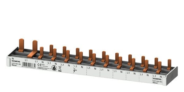 SIEMENS - Stiftsammelschiene 10mm2, 2-phasig, 1x (N+1PH) + 10x (1PH+N), 215mm schneidbar