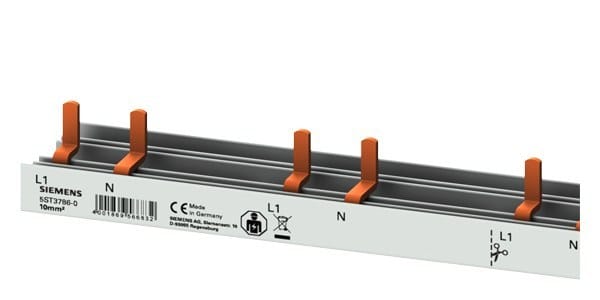 SIEMENS - Stiftsammelschiene 10mm2, 2-phasig, 16x (1PH+N), 956mm schneidbar