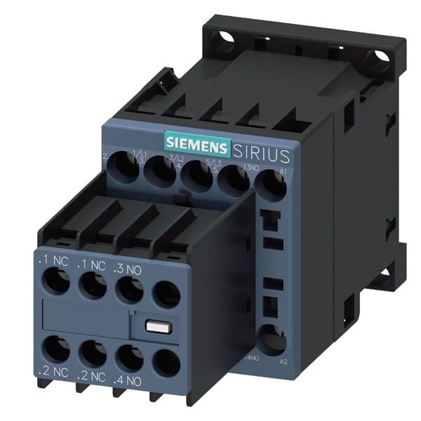 SIEMENS - Schütz, AC-3e, 9 A/4 kW/400V, 3-polig, DC 24V, 2S+2Ö, Schraubanschluss