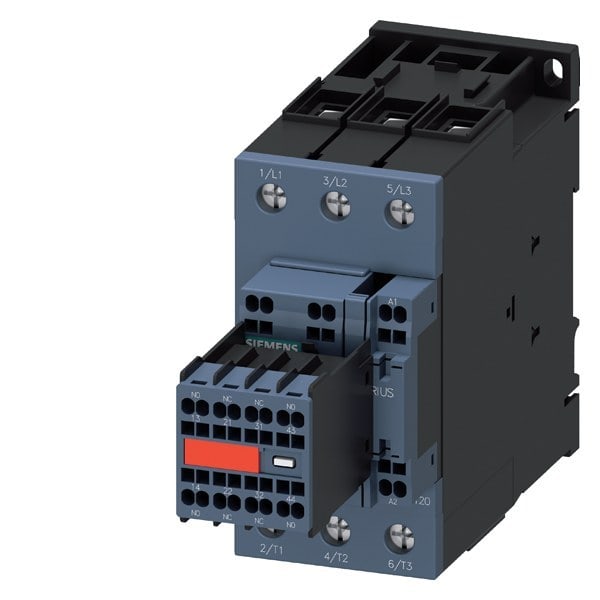 SIEMENS - Schütz, AC-3e, 40A/18,5kW/400V, 3-polig, AC 110V/50Hz, 120V/60Hz, 2S+2Ö, Fede...