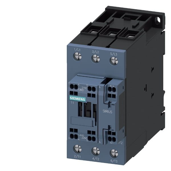 SIEMENS - Schütz, AC-3e, 18,5kW/400V, DC 110V, 0,7-1,25* Us, 1S+1Ö, 3-polig