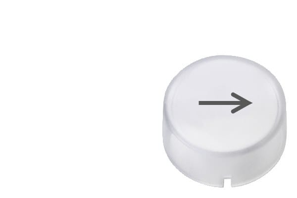 SIEMENS - Einlegekappe für Leucht-/Drucktaster hoch klar m. Symbol: Bewegung Pfeilrichtung