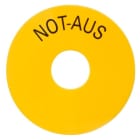 SIEMENS - Unterlegschild, gelb, selbstklebend, Aufschrift: NOT-AUS