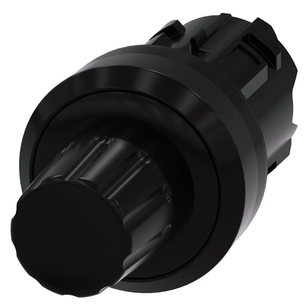 SIEMENS - Stoptaster, 22mm, rund, Kunststoff, schwarz, Druckknopf hoch, verrastbar