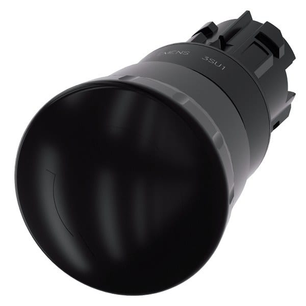 SIEMENS - Pilzdrucktaster, 22mm, rund, Kunststoff, schwarz, Drehentriegelung