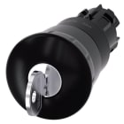 SIEMENS - Pilzdrucktaster, 22mm, rund, Kunststoff, schwarz, 40mm, RONIS Nr.455, Verrastung