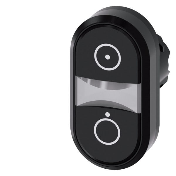 SIEMENS - Doppeldrucktaster, 22mm, rund, Kunststoff, schwarz: Symbol 5264, schwarz