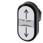 SIEMENS - Doppeldrucktaster, 22mm, rund, Kunststoff, weiß: Pfeil oben, weiß: Pfeil unten