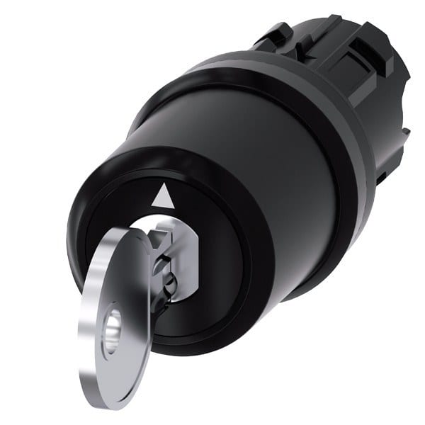 SIEMENS - Schlüsselschalter Siemens, C, mit Überwachung, 22 mm, rund, Kunststoff, Abzug O