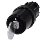 SIEMENS - Schlüsselschalter Siemens, B, 22mm, rund, Kunststoff, Schlüsselabzug I+O+II
