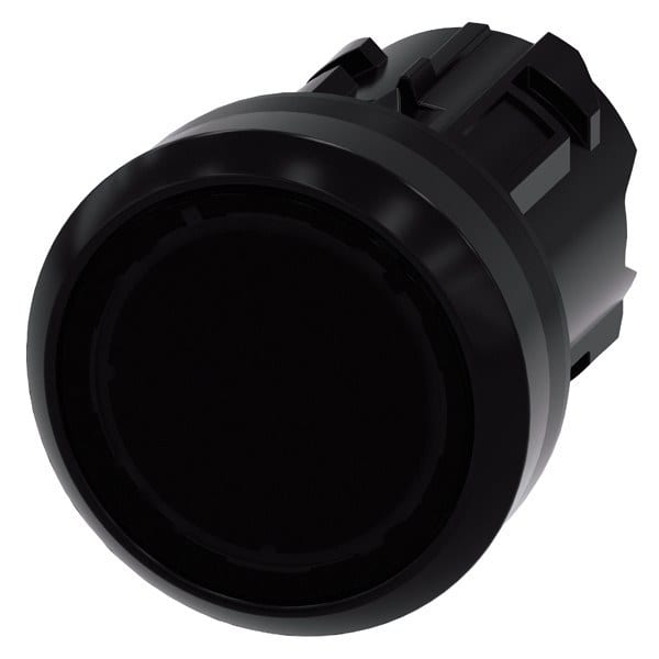 SIEMENS - Drucktaster, mit Leuchtdrucktasteraufbau, 22mm, rund, Kunststoff, schwarz