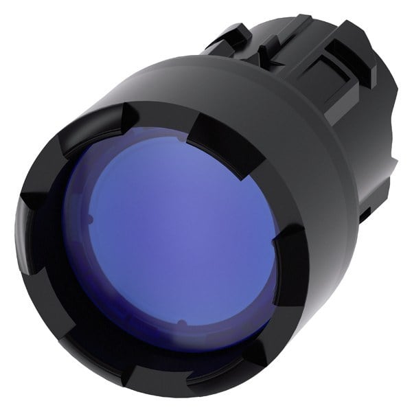 SIEMENS - Drucktaster, beleuchtet, 22mm, rund, Kunststoff, blau, Frontring