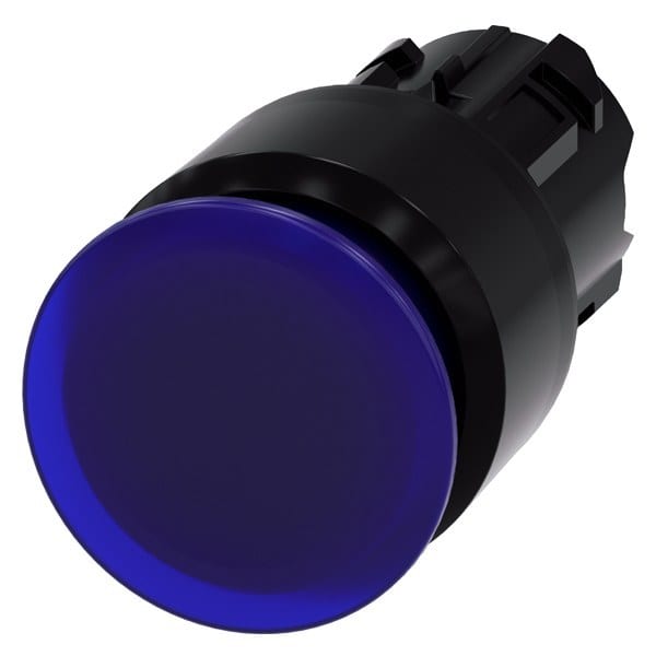SIEMENS - Pilzdrucktaster, beleuchtet, 22mm, rund, Kunststoff, blau, 30mm