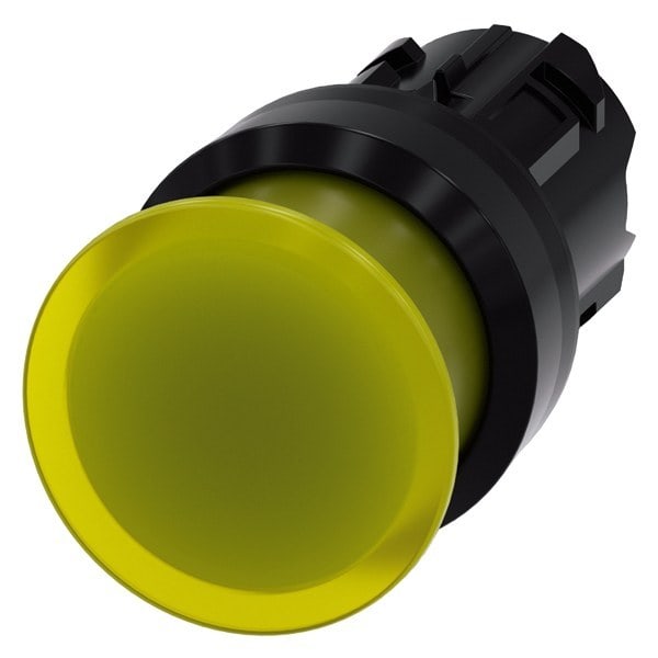 SIEMENS - Pilzdrucktaster, beleuchtet, 22mm, rund, Kunststoff, gelb, 30mm