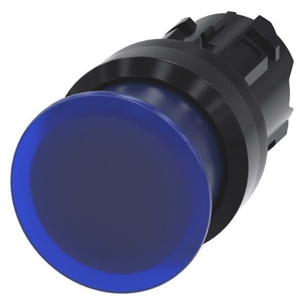 SIEMENS - Pilzdrucktaster, beleuchtet, 22mm, rund, Kunststoff, blau, 30mm