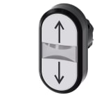 SIEMENS - Doppeldrucktaster, beleuchtet, 22mm, rund, Kunststoff, weiß: Pfeil oben/unten