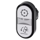 SIEMENS - Doppeldrucktaster, beleuchtet, 22mm, rund, Kunststoff, weiß: Symbol Kreissäge