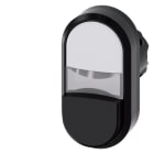 SIEMENS - Doppeldrucktaster, beleuchtet, 22mm, rund, Kunststoff, weiß, schwarz