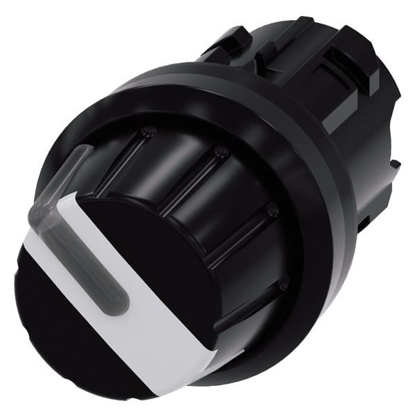 SIEMENS - Knebelschalter, beleuchtbar, 22mm, rund, Kunststoff, schwarz, weiß