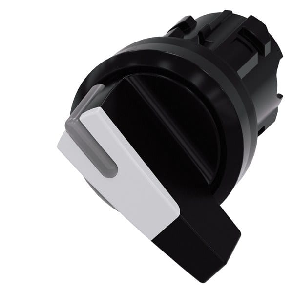 SIEMENS - Knebelschalter, beleuchtbar, 22mm, rund, Kunststoff, schwarz, weiß