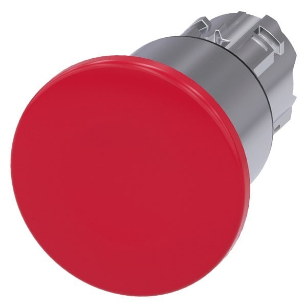 SIEMENS - Pilzdrucktaster, 22mm, rund, Metall, hochglanz, rot