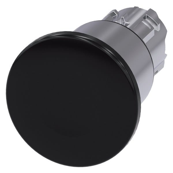 SIEMENS - Pilzdrucktaster, 22mm, rund, Metall, hochglanz, schwarz