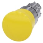 SIEMENS - Pilzdrucktaster, 22mm, rund, Metall, hochglanz, gelb, Drehentriegelung