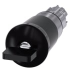 SIEMENS - Pilzdrucktaster, 22mm, rund, Metall, hochglanz, schwarz, mit Schloss Siemens