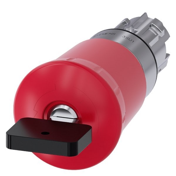 SIEMENS - Not-Halt-Pilzdrucktaster, 22mm, rund, Metall, hochglanz, rot, mit Schloss Sie...
