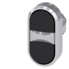 SIEMENS - Doppeldrucktaster, 22mm, rund, Metall, hochglanz, schwarz, schwarz