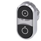 SIEMENS - Doppeldrucktaster, 22mm, rund, Metall, hochglanz, schwarz: Symbol 5264, schwarz