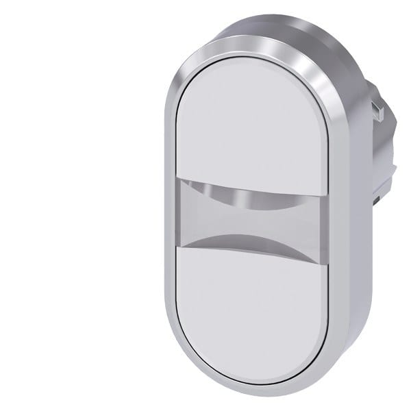 SIEMENS - Doppeldrucktaster, 22mm, rund, Metall, hochglanz, weiß, weiß