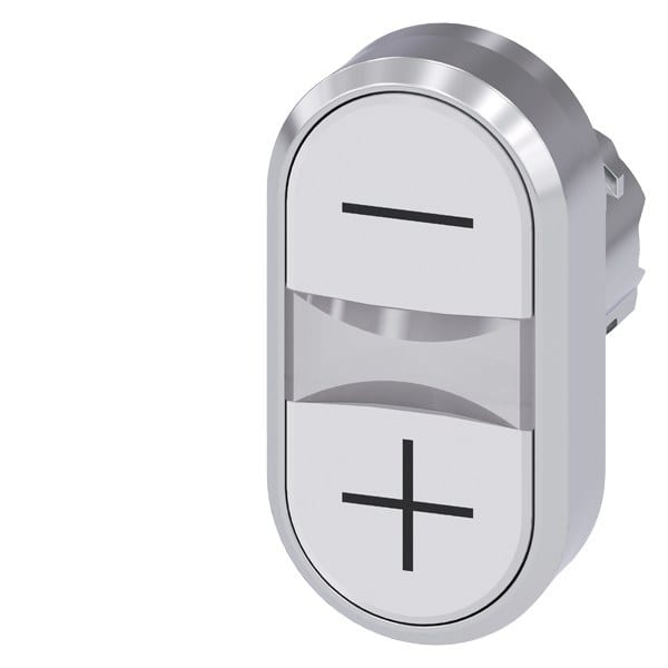 SIEMENS - Doppeldrucktaster, 22mm, rund, Metall, hochglanz, weiß, weiß