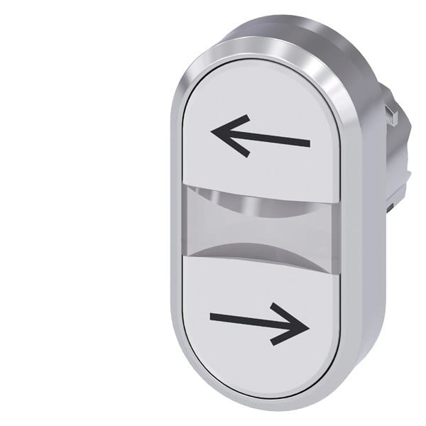 SIEMENS - Doppeldrucktaster, 22mm, rund, Metall, hochglanz, weiß: links, weiß: rechts