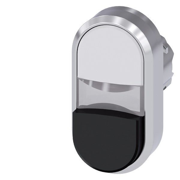 SIEMENS - Doppeldrucktaster, 22mm, rund, Metall, hochglanz, weiß, schwarz