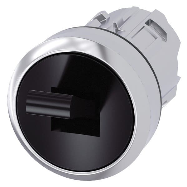 SIEMENS - Kippschalter, 22mm, rund, Metall, hochglanz, schwarz, 2 Schaltstellungen O+I