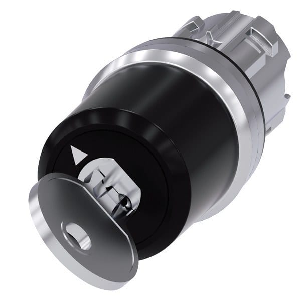 SIEMENS - Schlüsselschalter Siemens, C, mit Überwachung, 22mm, rund, Metall, hochglanz,...