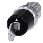 SIEMENS - Schlüsselschalter Siemens, C, m.Überwachung, 22mm, rund, Metall, hochglanz,Ab...