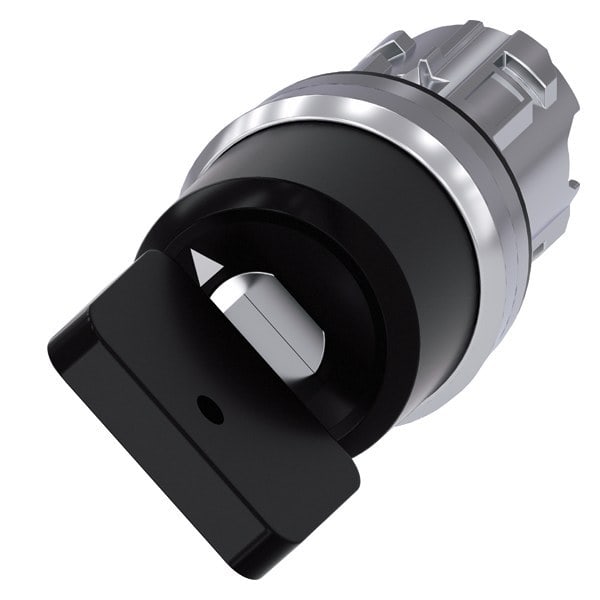SIEMENS - Schlüsselschalter Siemens, C, 22mm, rund, Metall, hochglanz, Schlüsselabzug O