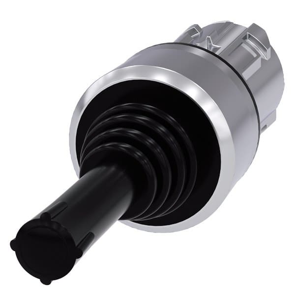 SIEMENS - Koordinatenschalter, 22mm, rund, Metall hochglanz, schwarz,waagerecht verrastend