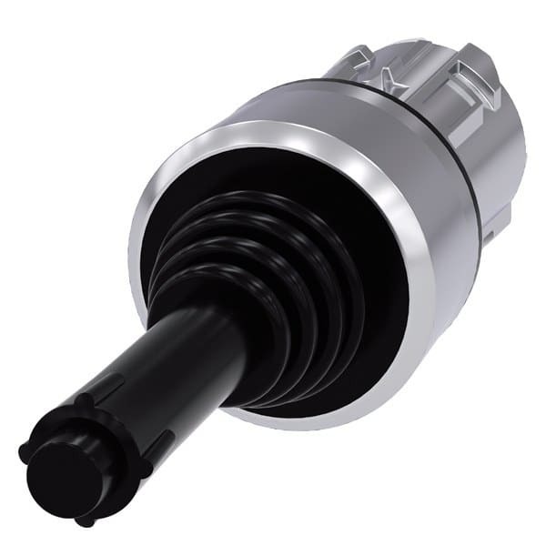 SIEMENS - Koordinatenschalter, 22 mm, rund, Metall hochglanz, schwarz, 4 Schaltstellungen