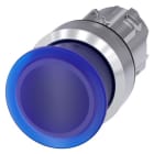 SIEMENS - Pilzdrucktaster, beleuchtet, 22 mm, rund, Metall, hochglanz, blau, 30 mm