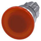 SIEMENS - Pilzdrucktaster, beleuchtet, 22mm, rund, Metall, hochglanz, amber, 40mm