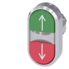 SIEMENS - Doppeldrucktaster, bel., 22mm, rund, Metall, hochglanz, rot: oben, grün: unten