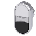 SIEMENS - Doppeldrucktaster, beleuchtet, 22mm, rund, Metall, hochglanz, weiß, schwarz