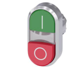 SIEMENS - Doppeldrucktaster, beleuchtet, 22mm, rund, Metall, hochglanz, grün: I, rot: O