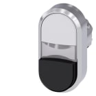 SIEMENS - Doppeldrucktaster, beleuchtet, 22mm, rund, Metall, hochglanz, weiß, schwarz