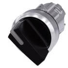 SIEMENS - Knebelschalter beleuchtbar, 22mm, rund, Metall, hochglanz, schwarz, Knebel kurz