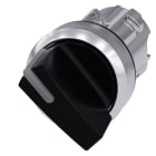 SIEMENS - Knebelschalter beleuchtbar, 22mm, rund, Metall, hochglanz, schwarz, Knebel kurz