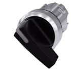SIEMENS - Knebelschalter beleuchtbar, 22mm, rund, Metall, hochglanz, schwarz, Knebel lang